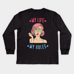My Life My Rules Tees Kids Long Sleeve T-Shirt